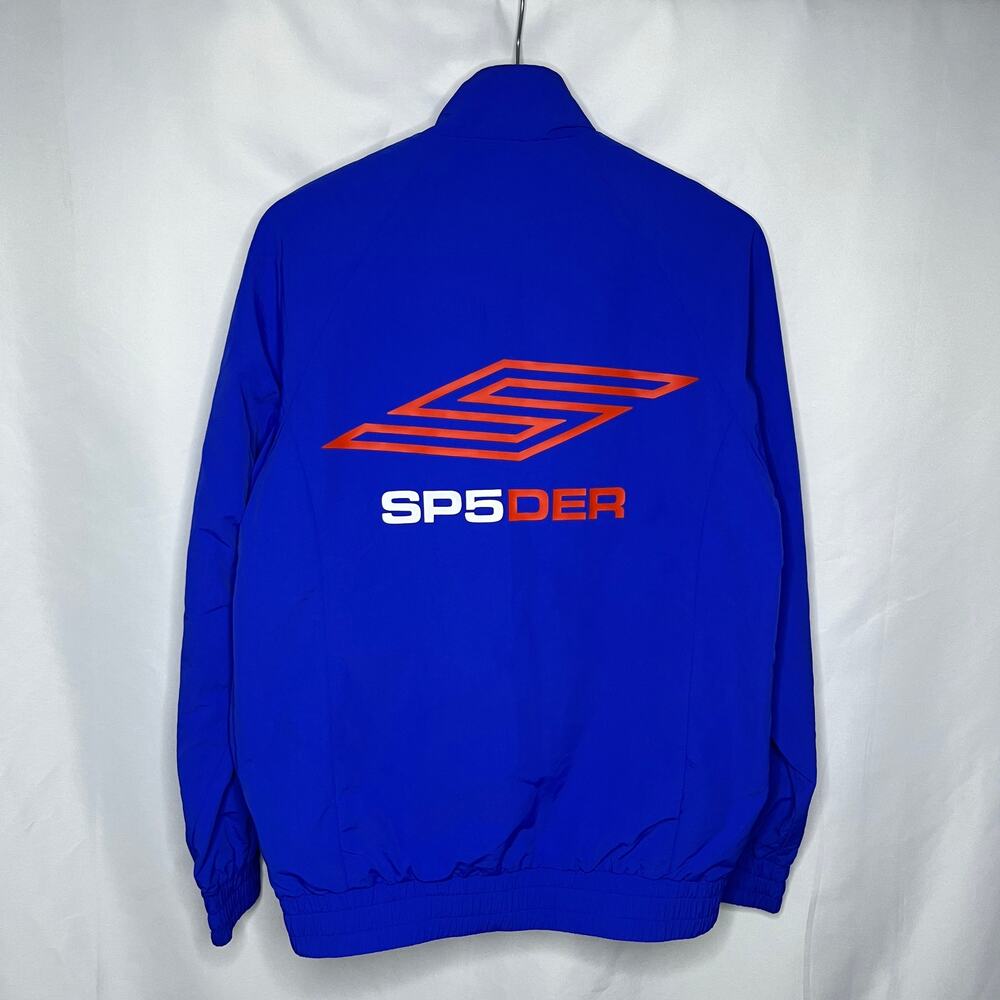 Sp5der Spider Young Thug Pro Nylon Windbreaker Jacket in Blue Small